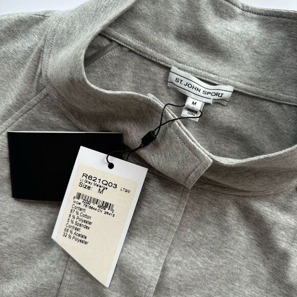 NWT St. John Sport Loungewear Jacket and Pant Set in Heather Gray Melange M - Picture 6 of 16